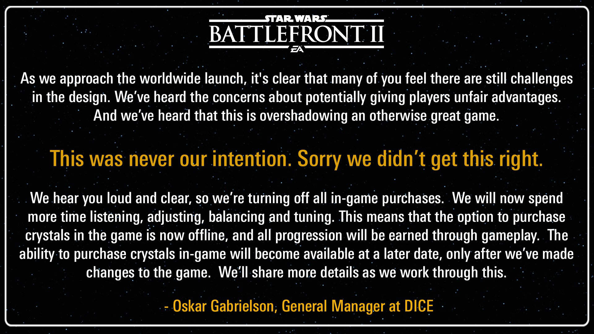EA elimina las microtransacciones de Star Wars Battlefront 2 de forma temporal Star Wars Battlefront 2 microtransacciones