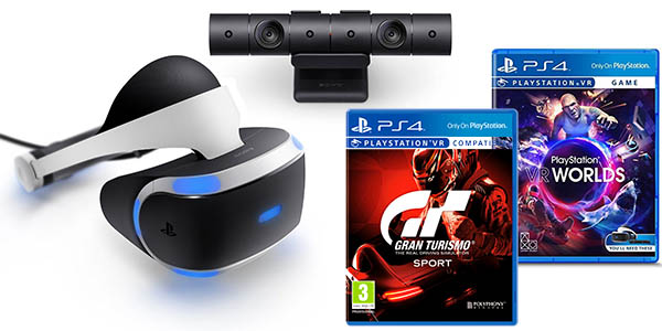 Playstation VR + Cámara 2.0 + VR Worlds + Gran Turismo Sport Black Friday