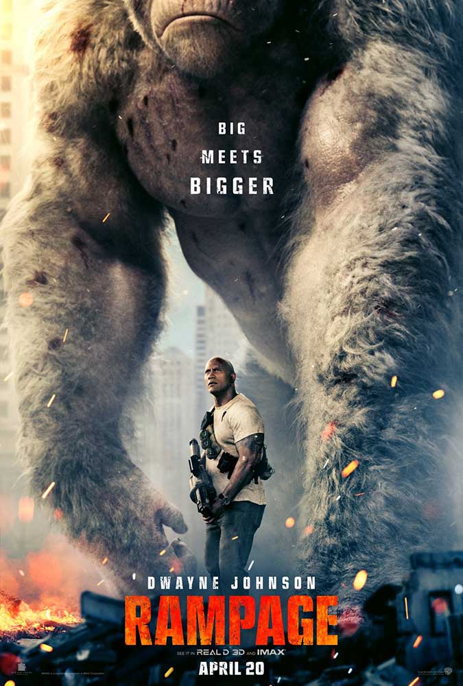 Primer póster de Rampage, con Dwayne Johnson Primer póster de Rampage, con Dwayne Johnson