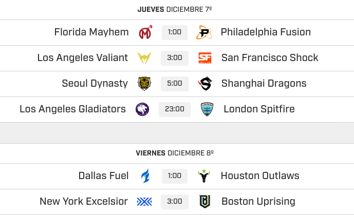 primeros partidos overwatch league primeros partidos overwatch league