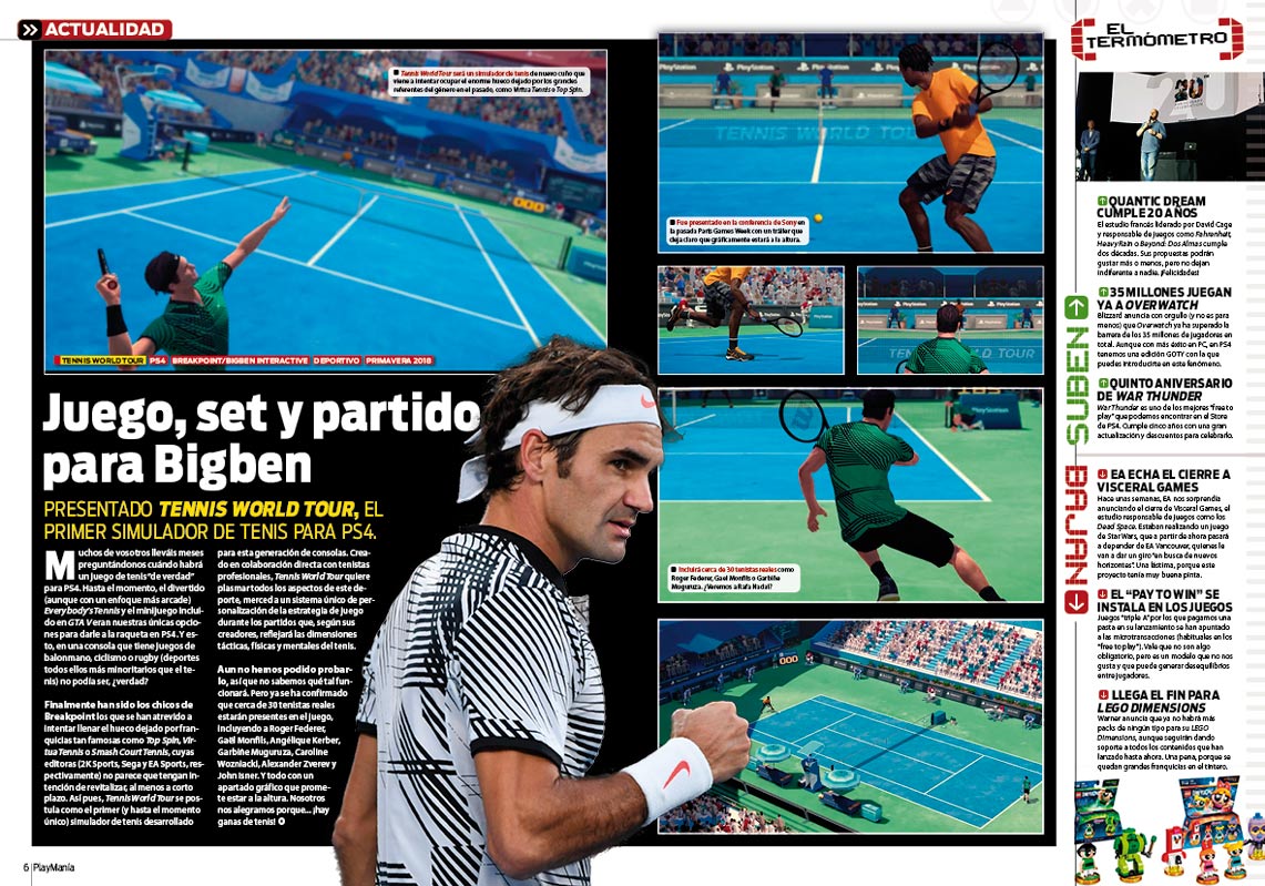 Todo sobre Tennis World Tour en Playmania 229 Todo sobre Tennis World Tour en Playmania 229