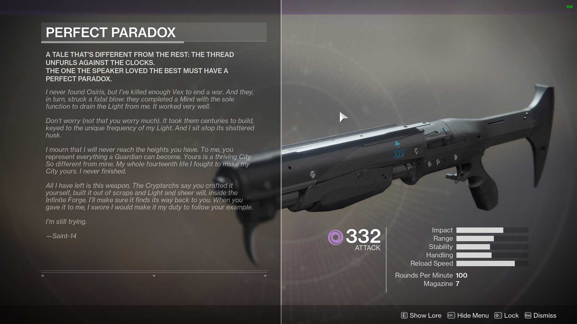Escopeta Paradoja Perfecta Destiny 2 Escopeta Paradoja Perfecta Destiny 2