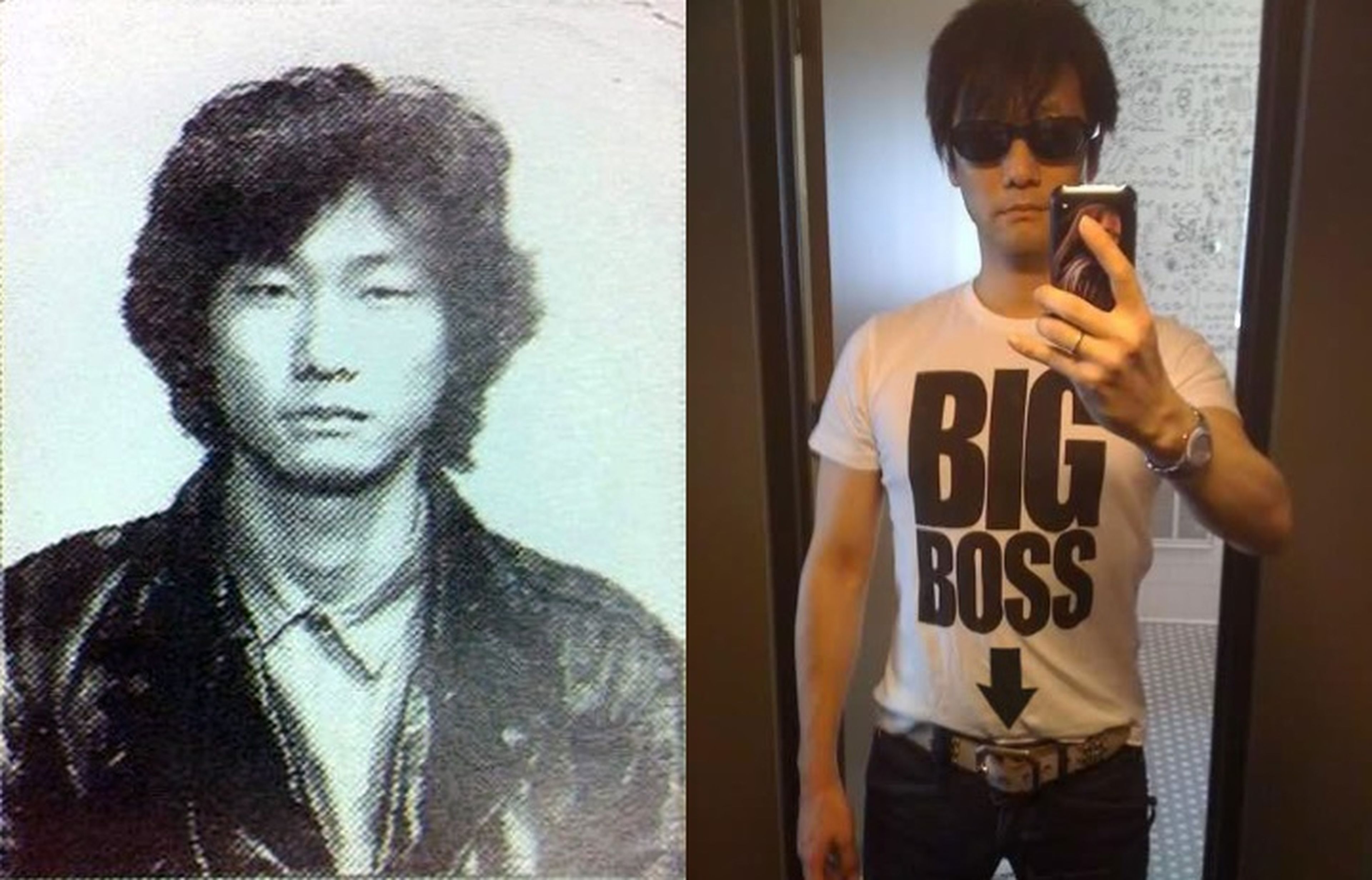 Kojima, a la izquierda de joven. A la derecha, una foto más actual. Es necesario aclararlo.