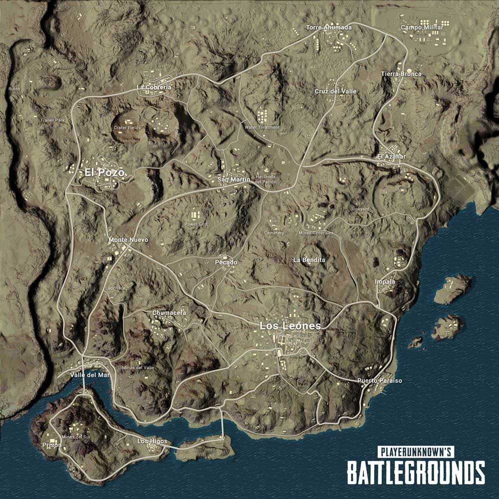 PUBG mapa Miramar PUBG mapa Miramar