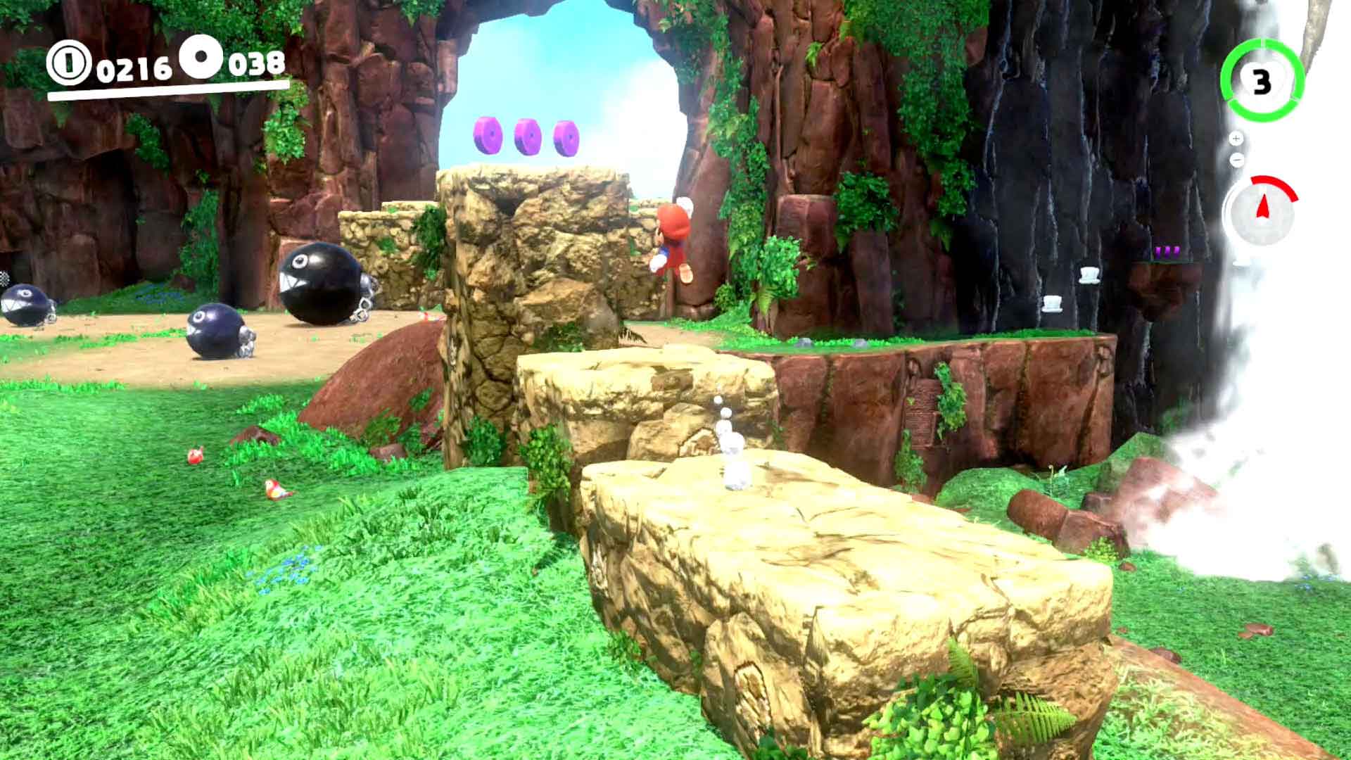 Super Mario Odyssey monedas moradas Cataratas Super Mario Odyssey monedas moradas Cataratas
