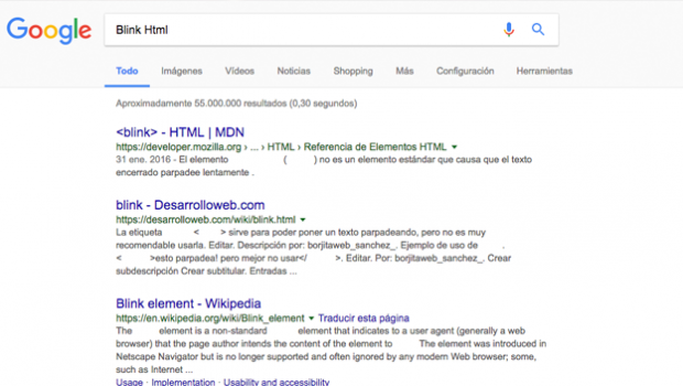 Hacer que el texto parpadee en Google Hacer que el texto parpadee en Google
