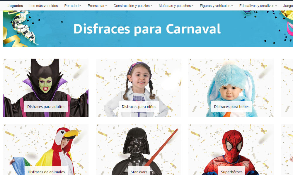 Amazon Carnaval 2018 Disfraces baratos