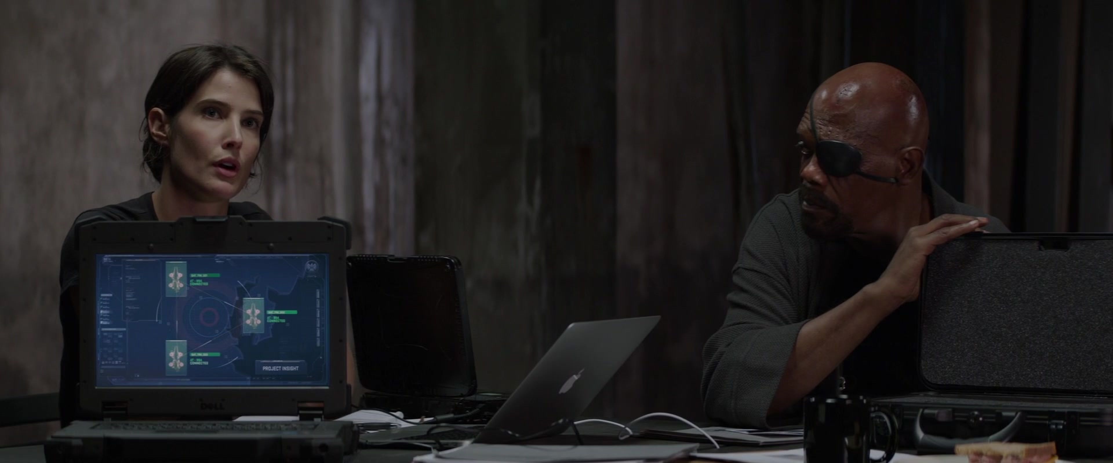 Cobie Smulders y Samuel L. Jackson en Capitán América: El Soldado de Invierno