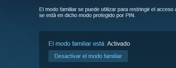 Cómo activar el control parental en Steam Modo Familiar en Steam