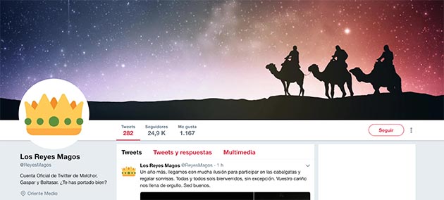 Cuenta de Twitter de los Reyes Magos Reyes Magos