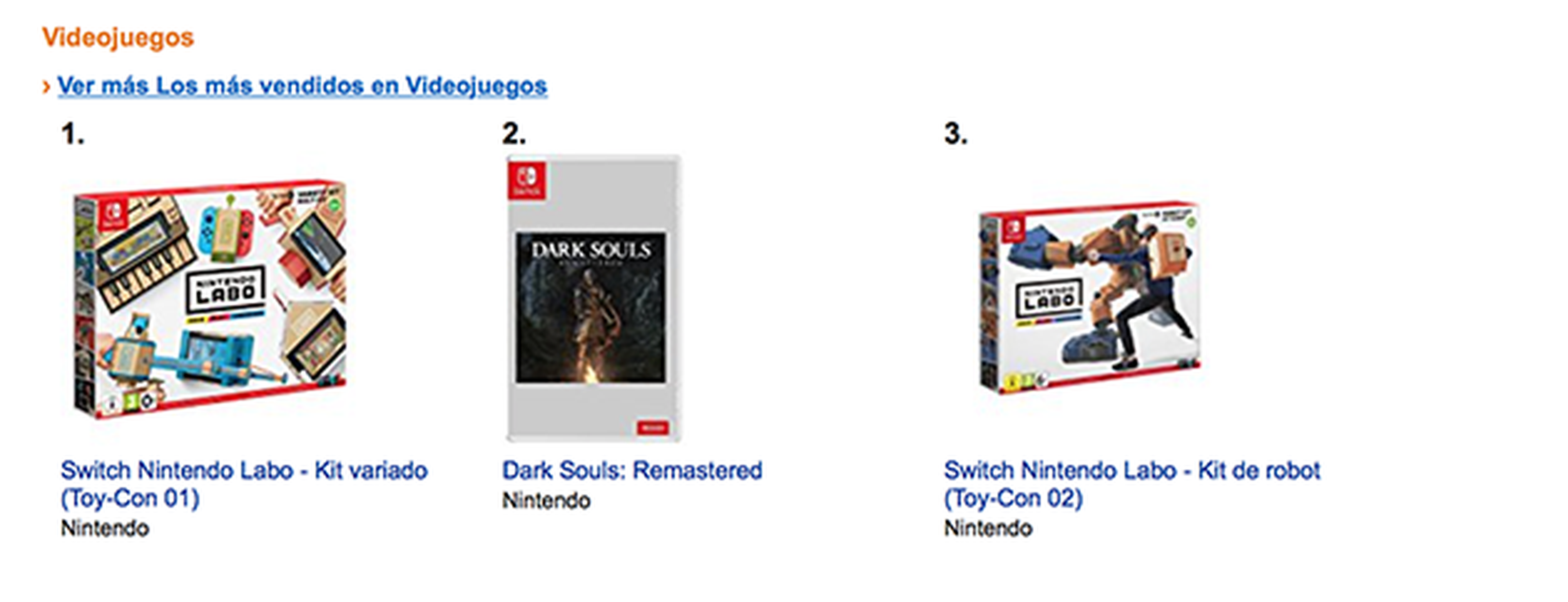 Nintendo Labo es lo más vendido en Amazon