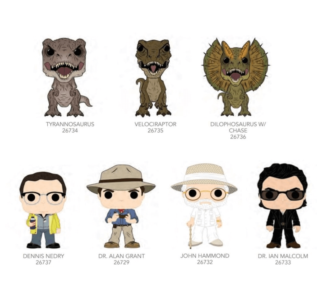 Parque Jurásico: desvelados los concept art de las figuras Funko! Vinilo, Parque Jurasico, figuras