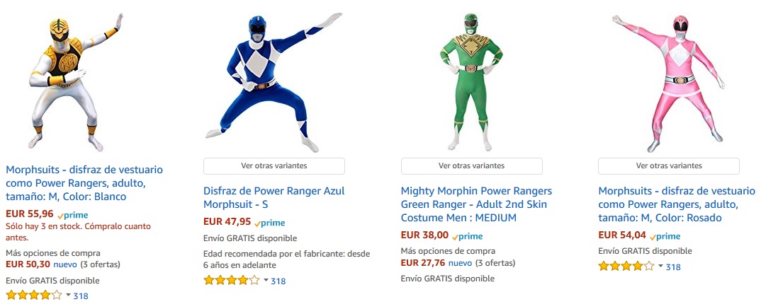 Power Rangers Disfraces en grupo - Power Rangers