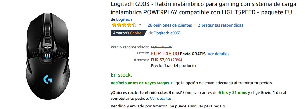 Ratón gaming Logitech G903 Ratón gaming Logitech G903