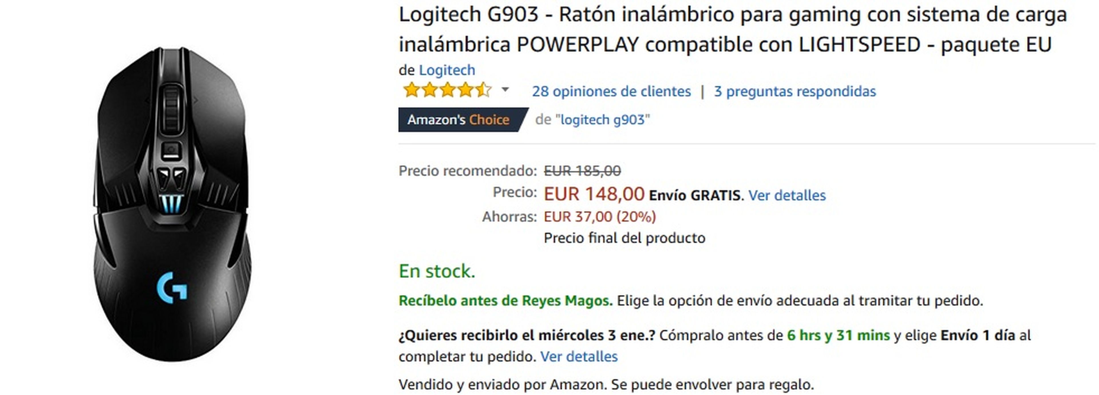 Ratón gaming Logitech G903