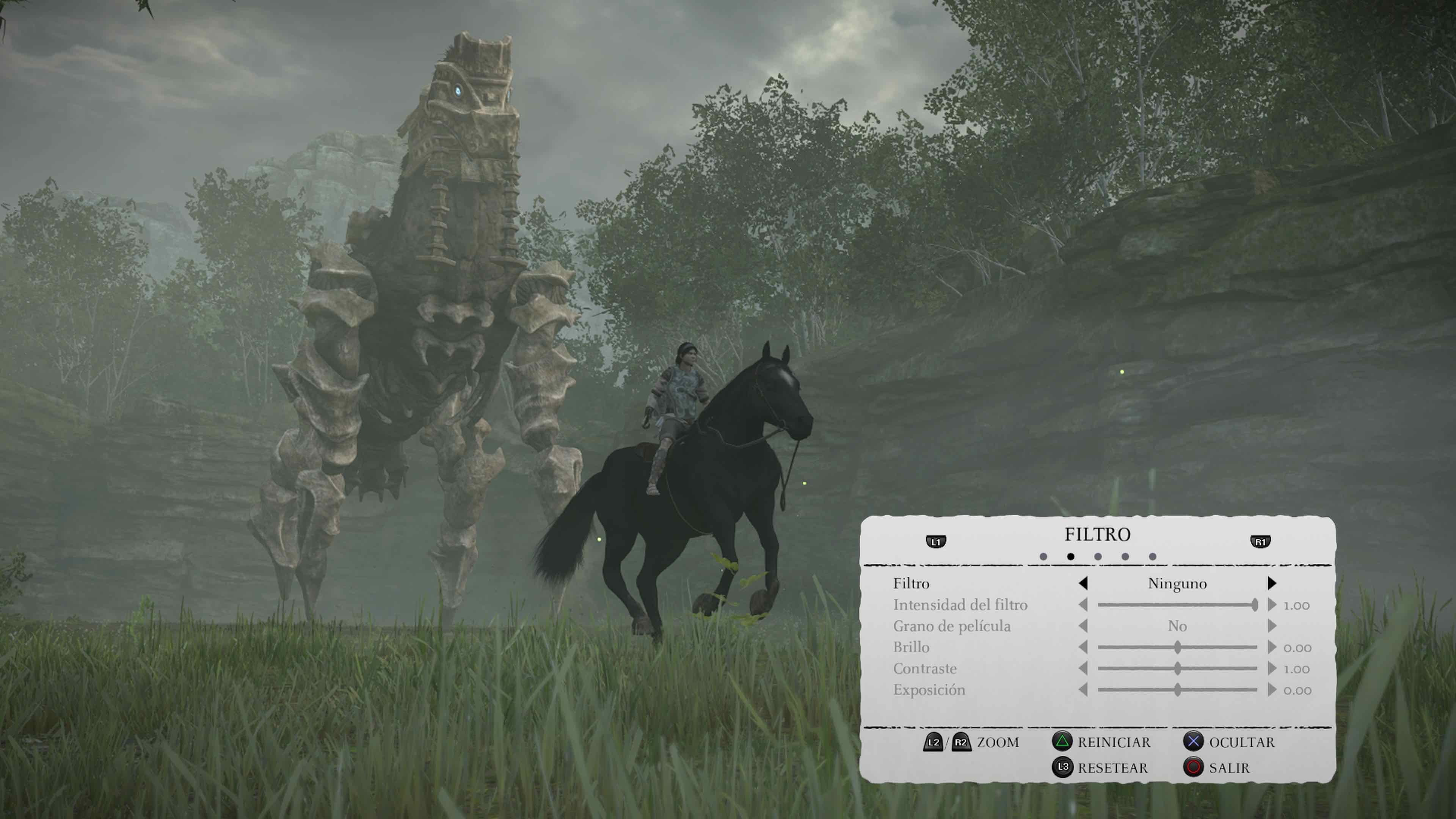 Shadow of the Colossus en PS4 cuenta con un modo foto que te permitirá inmortalizar tus mejores momentos, añadiendo filtros y otros efectos.