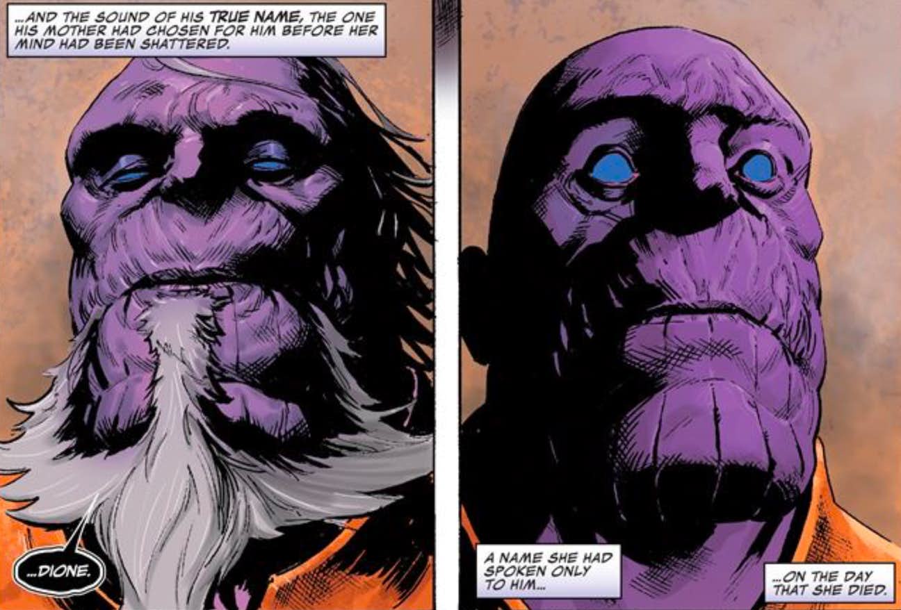 El verdadero nombre de Thanos es Dione El verdadero nombre de Thanos es Dione