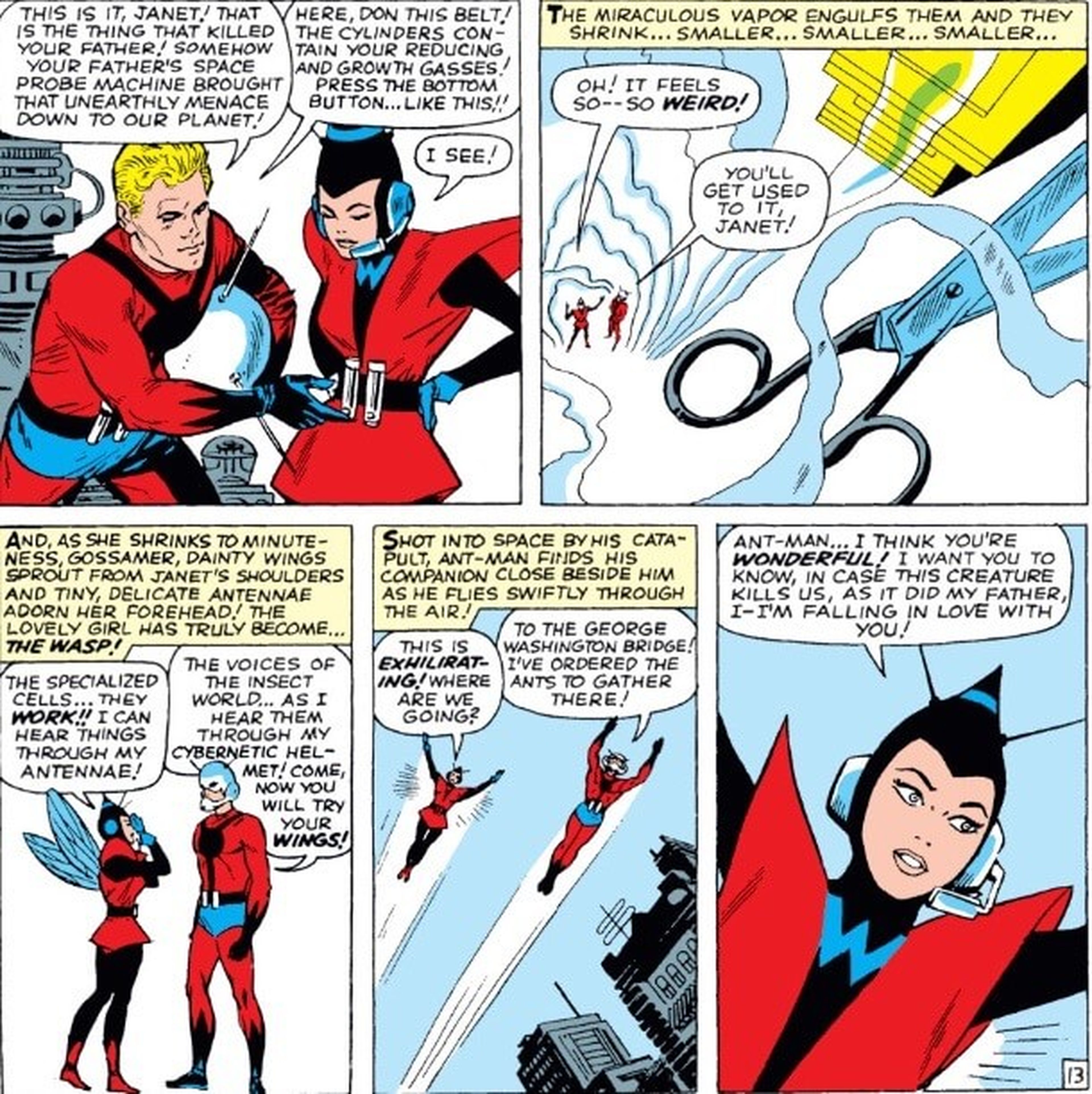 La avispa en los cómics originales de Ant-Man