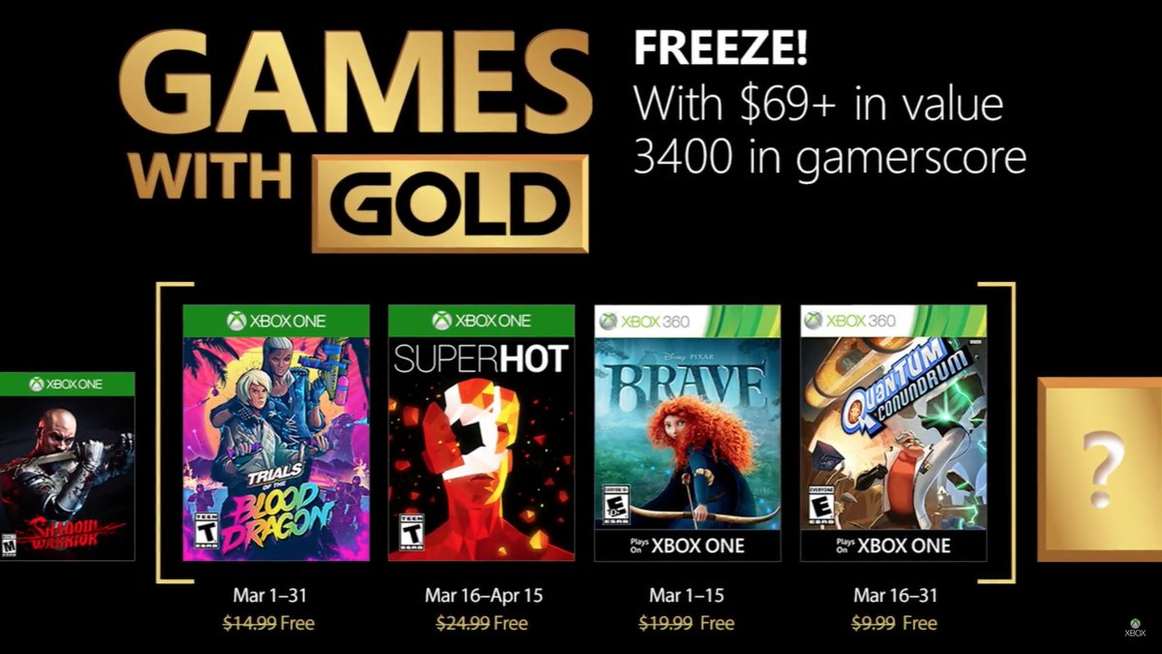 Games With Gold de marzo 2018