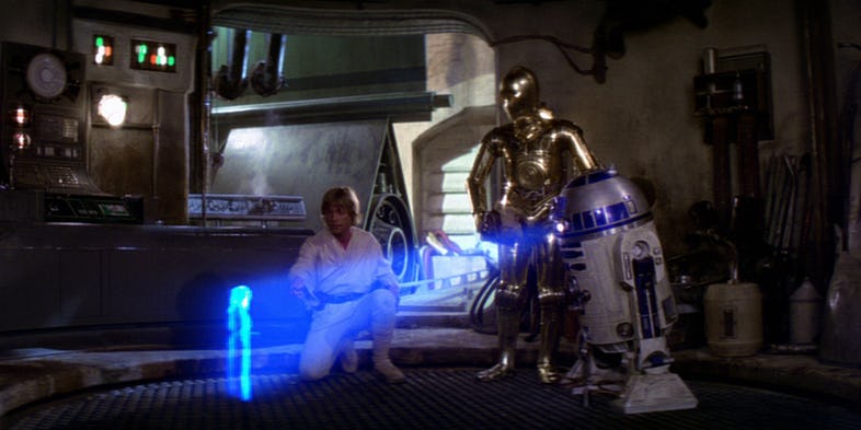 holograma Leia holograma Leia