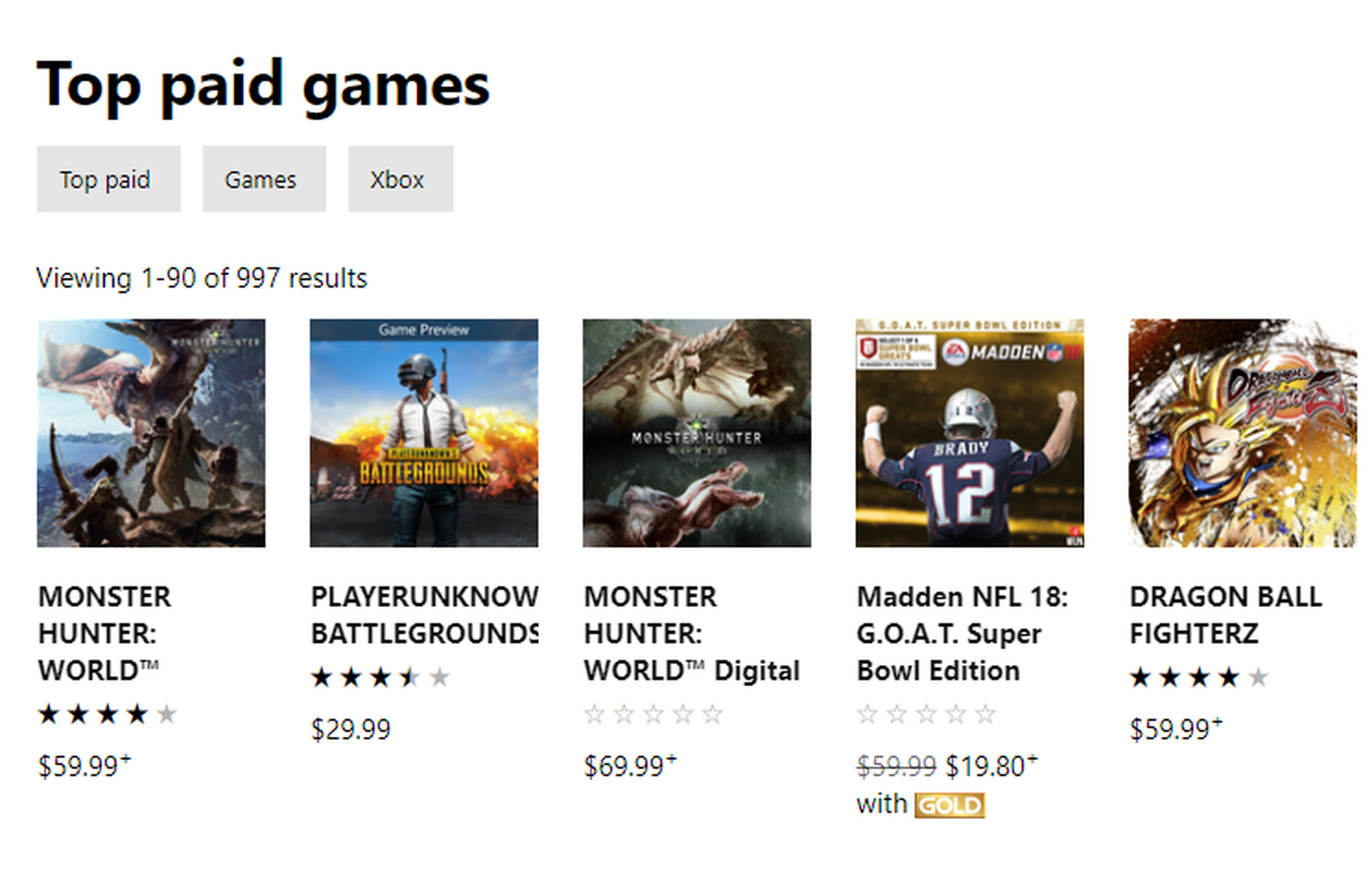 Juegos más vendidos de la semana en Xbox One
