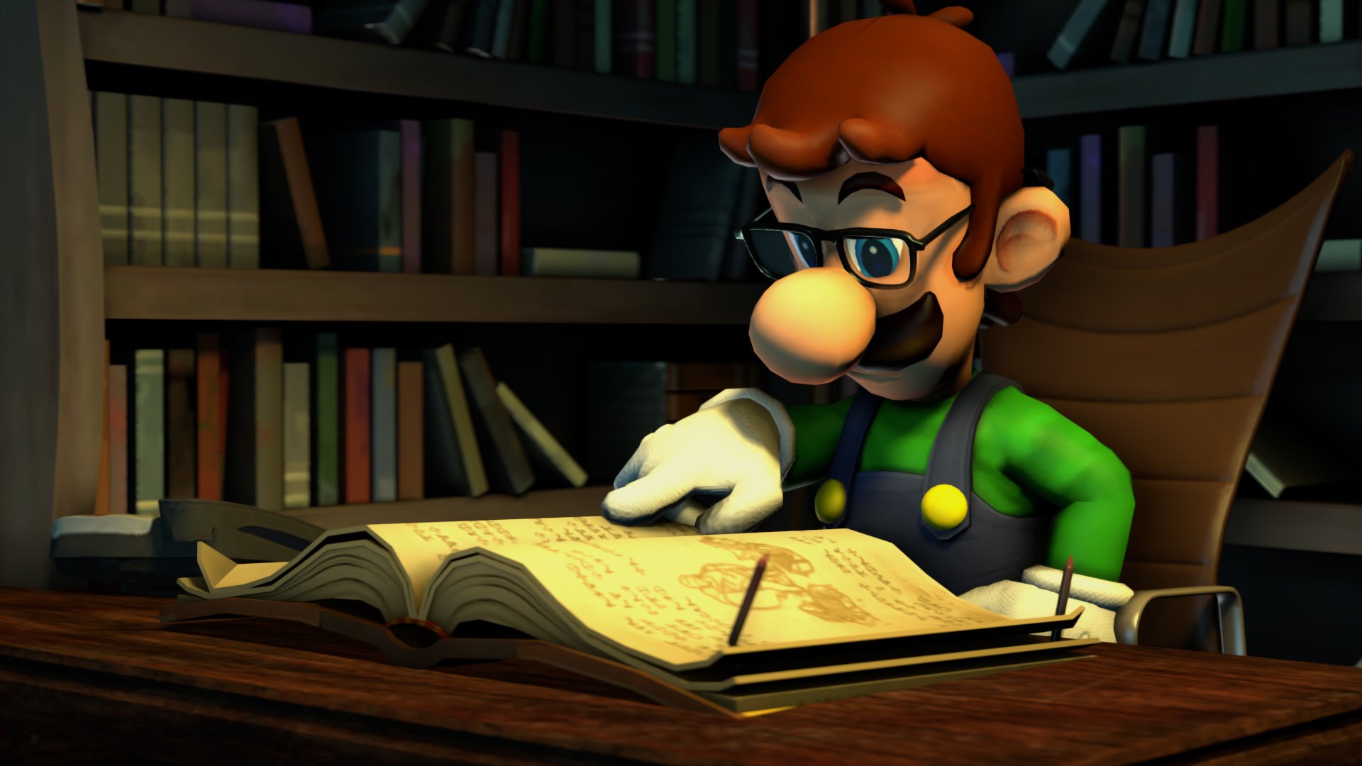 Luigi estudiando - Test videojuegos Luigi estudiando - Test videojuegos