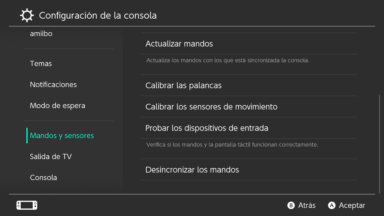 Calibrar mandos Switch Calibrar mandos Switch