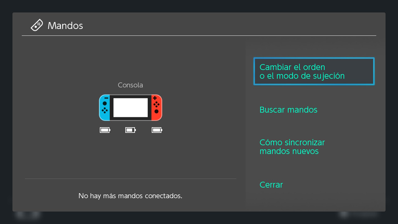 Configuración de mandos Switch Configuración de mandos Switch