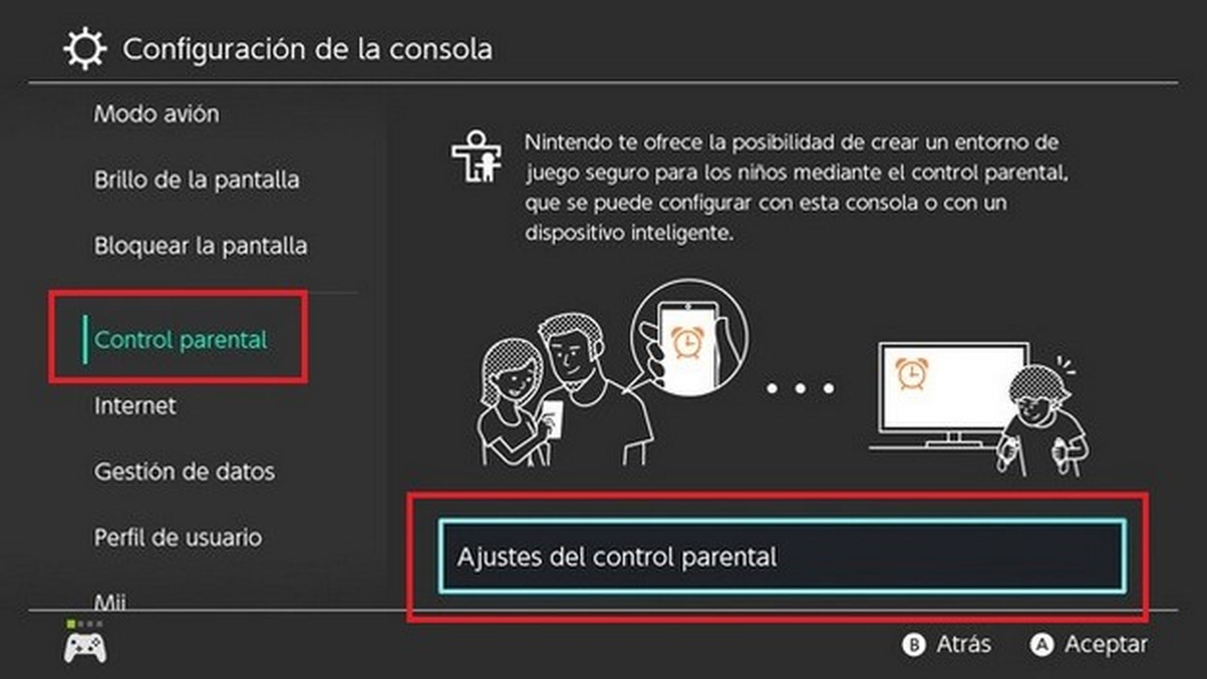 Control parental Nintendo Switch