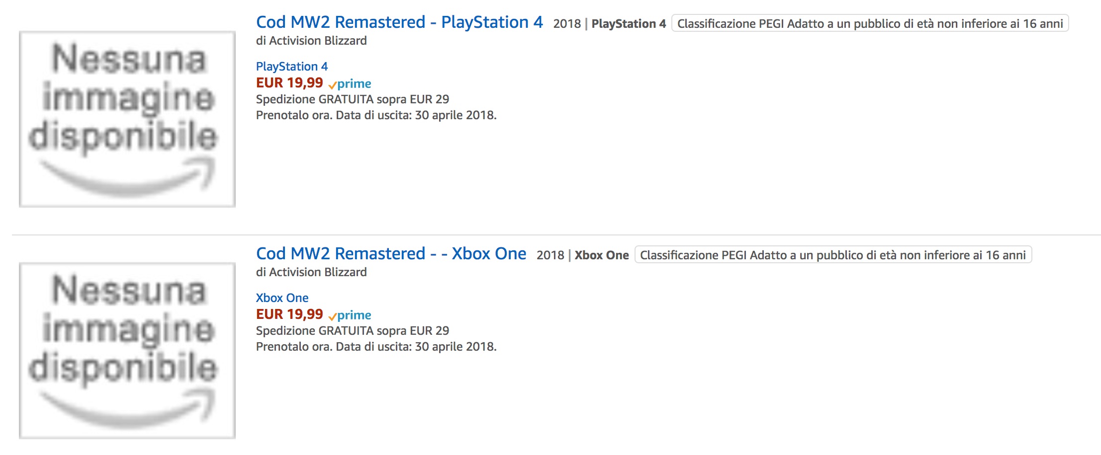 Filtración Amazon Modern Warfare 2 modern warfare 2