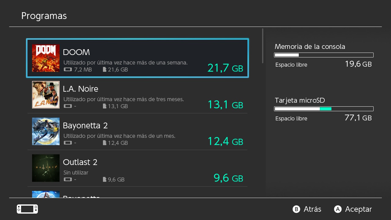 Manejar programas Switch Manejar programas Switch