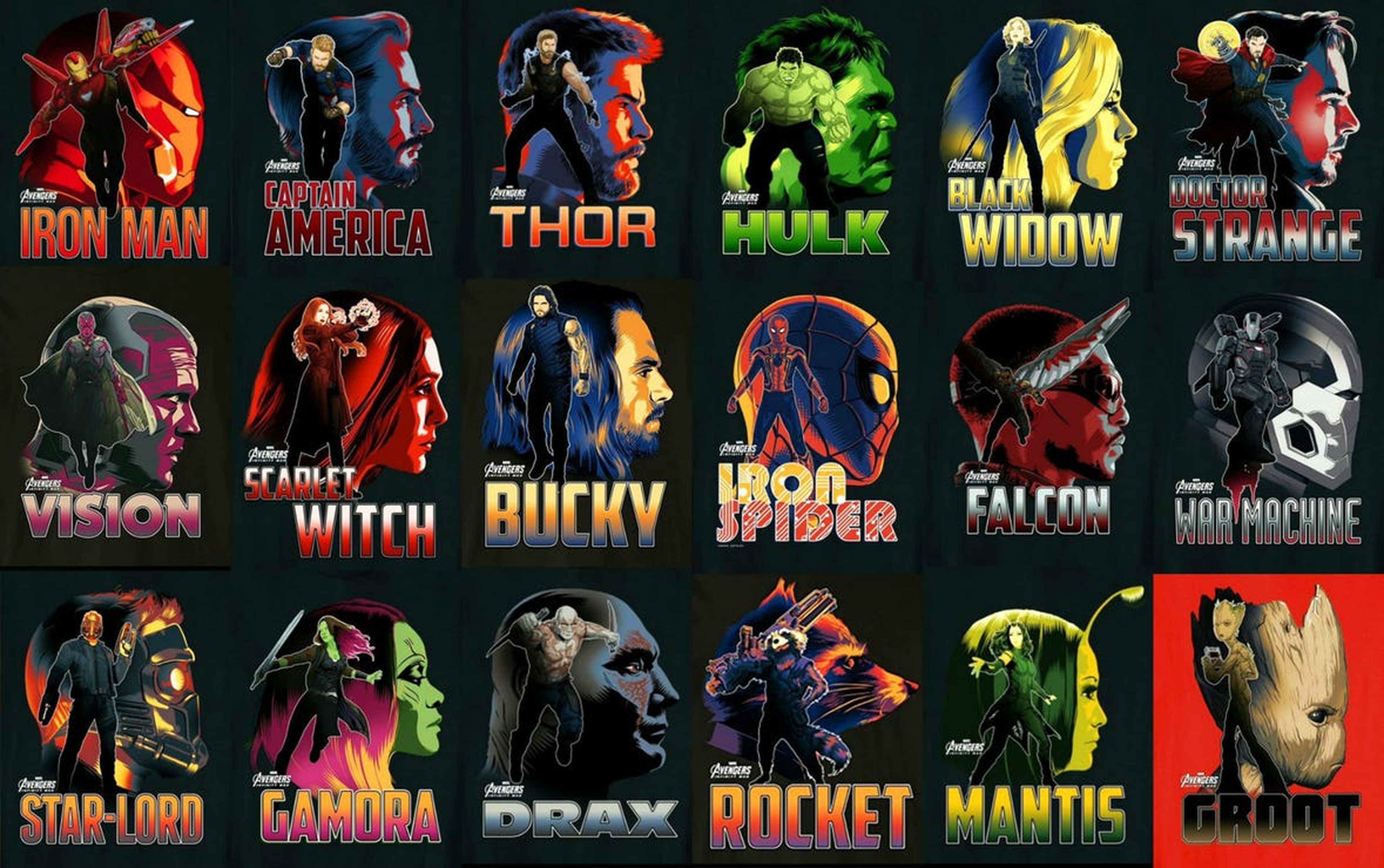 Vengadores: Infinity War - Pósters ilustrados