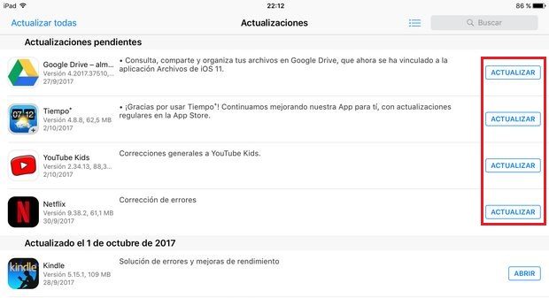 actualización apps actualización apps
