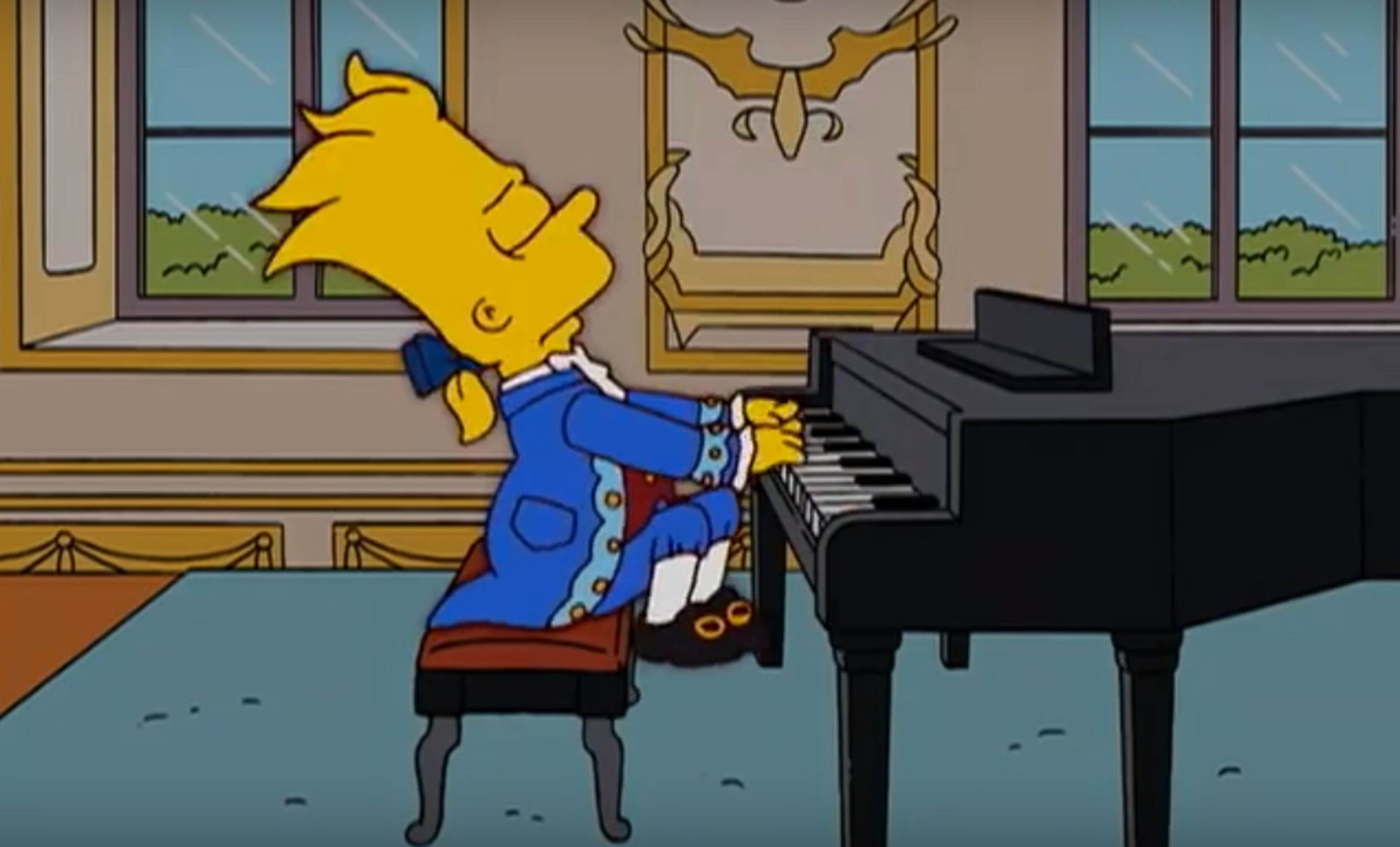 Bart Simpson como Mozart en Amadeus