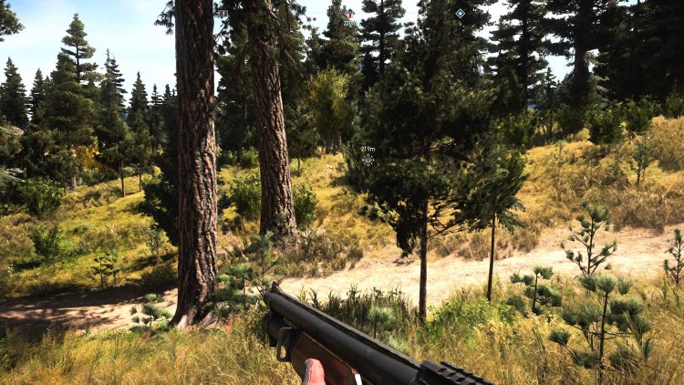 Bosques Montana Far Cry 5 Gran parte de Far Cry 5 se pasa corriendo por los bosques de Montana, pistolas en mano.
