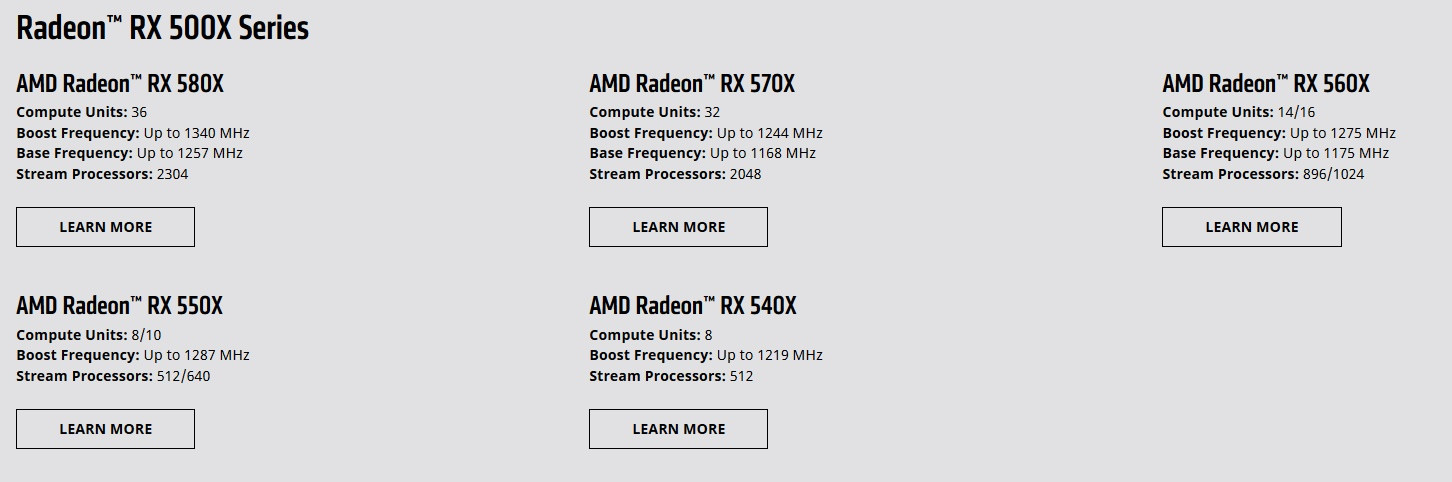 Radeon RX 500X Radeon RX 500X