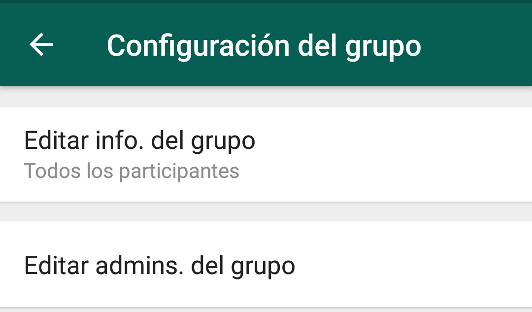 Actualización grupos de WhatsApp Actualización grupos de WhatsApp