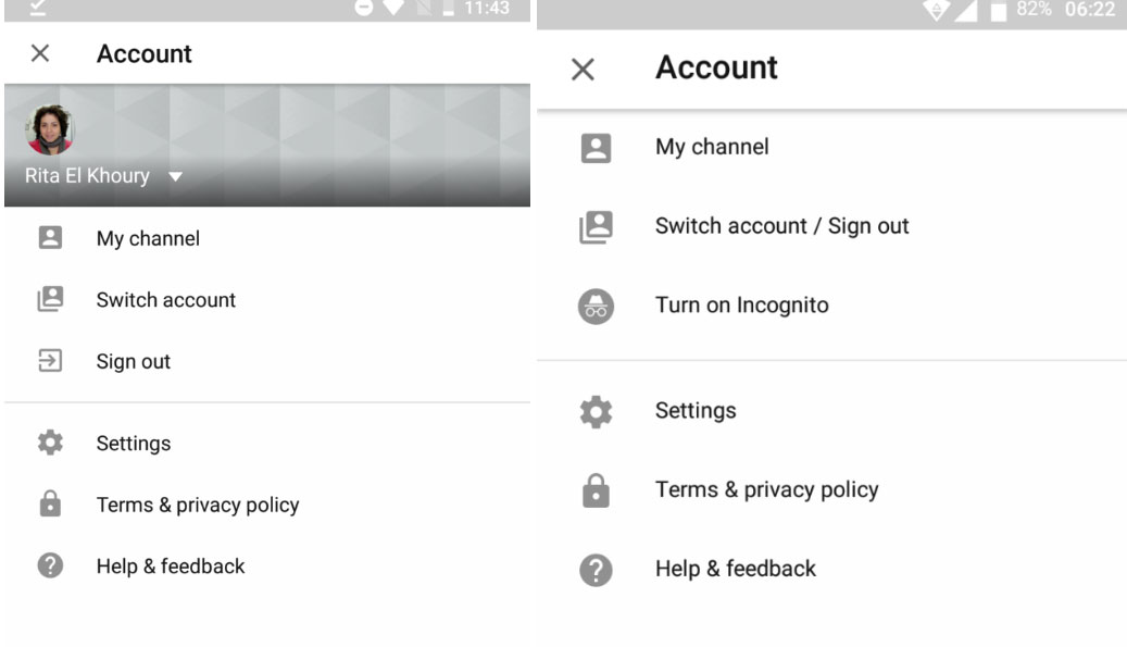 Modo incógnito YouTube Android Modo incógnito YouTube Android