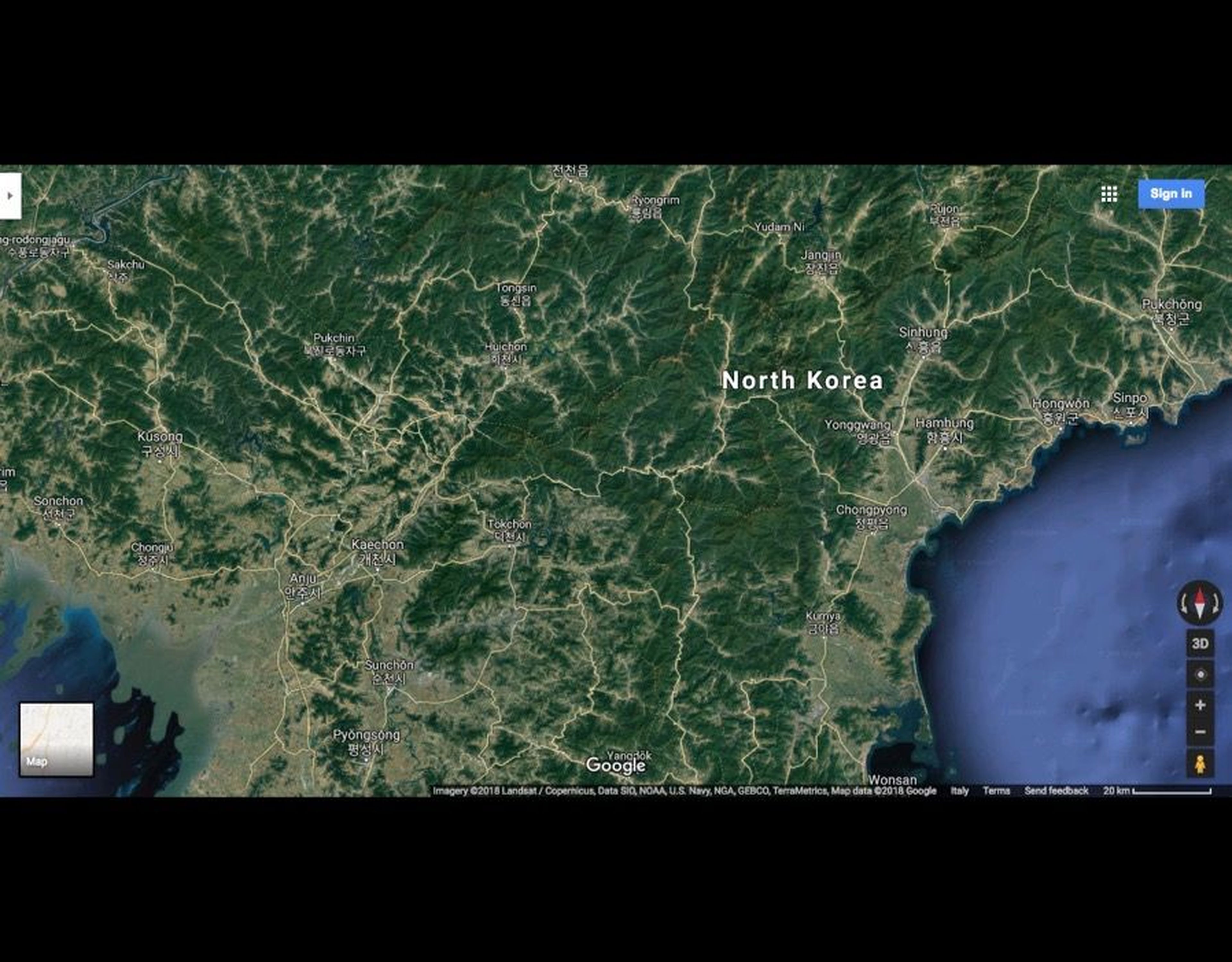 Corea del Norte Google Maps