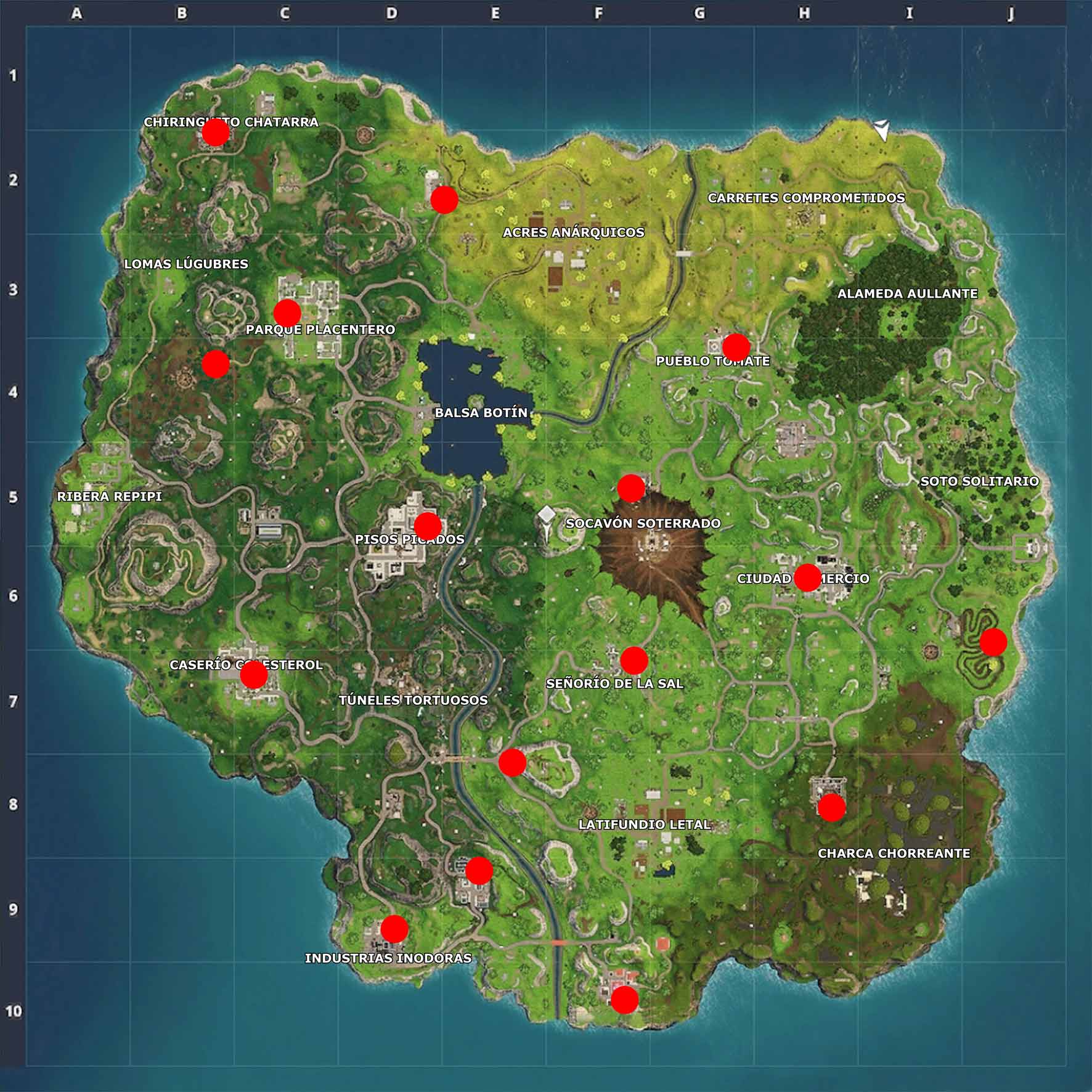 Fortnite Battle Royale localización de los carritos Fortnite Battle Royale localización de los carritos