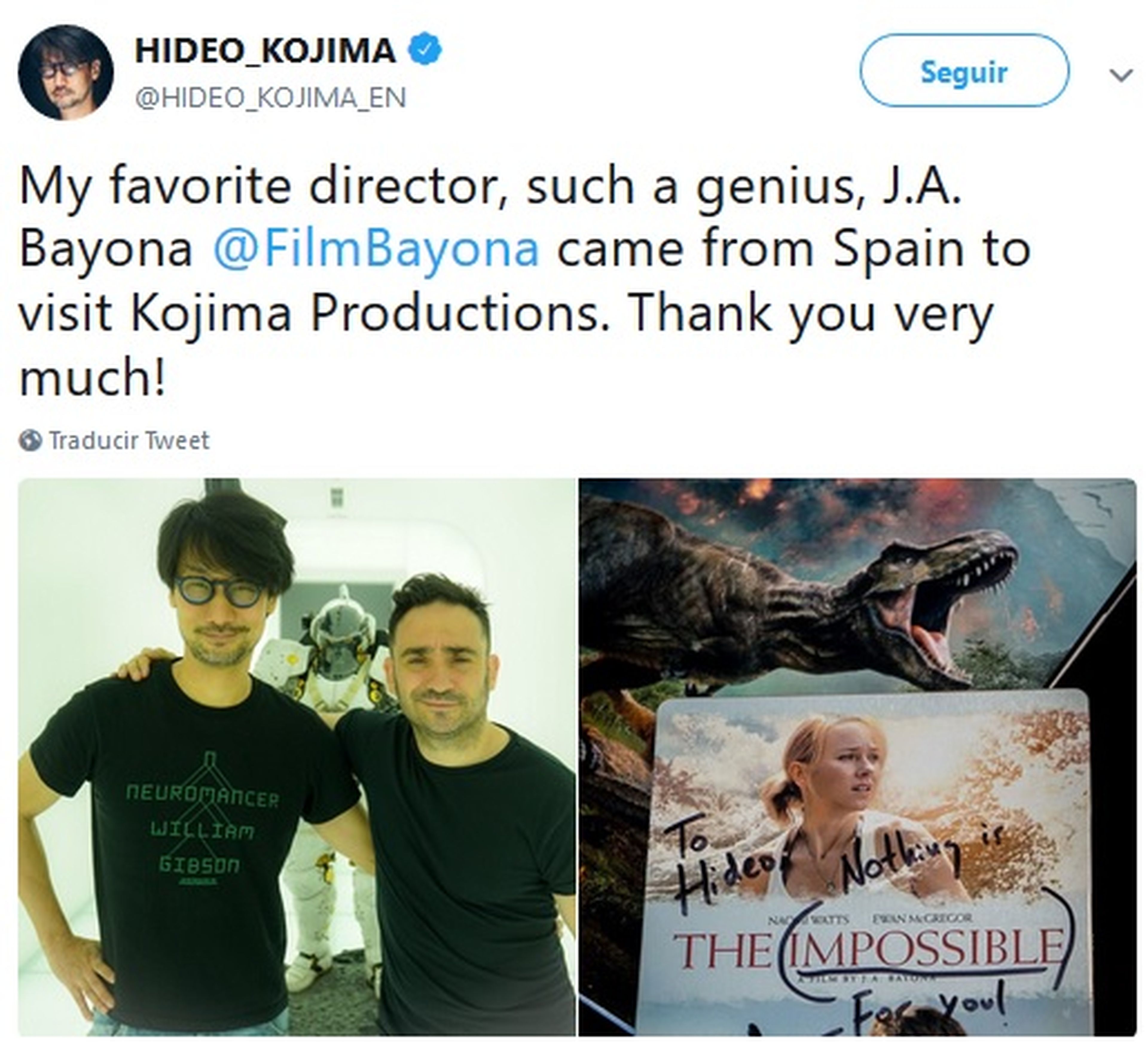 Hideo Kojima y J.A. Bayona