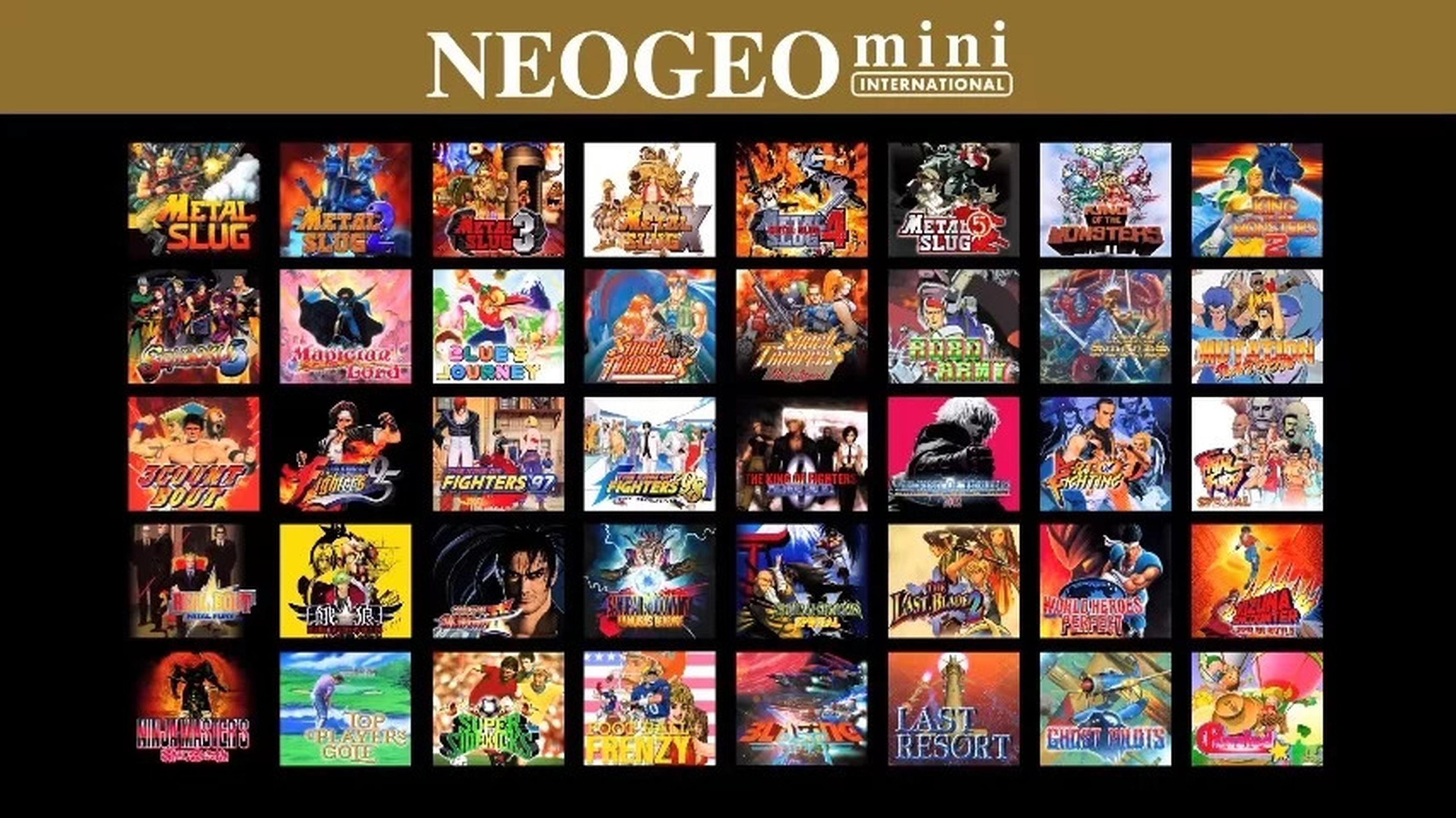 Neo Geo Mini International lista de juegos