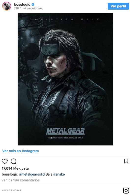Christian Bale Solid Snake serpiente solida