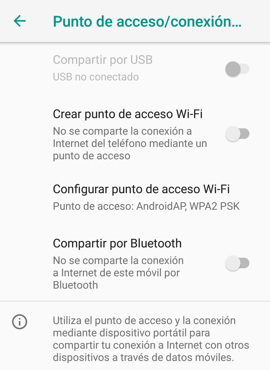 Configurar punto de acceso en Android Configurar punto de acceso en Android
