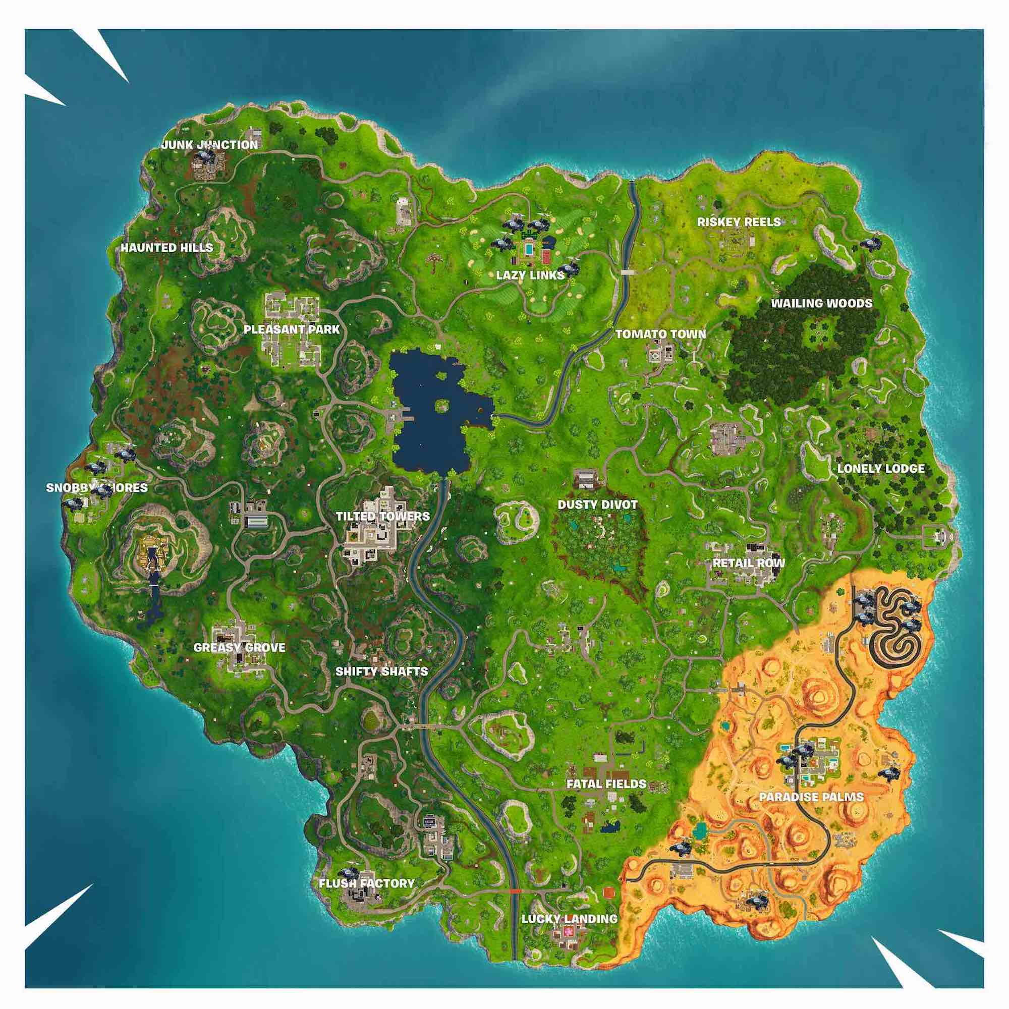 Mapa Fortnite carros de golf actualizado Mapa Fortnite carros de golf actualizado