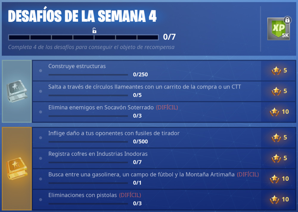 Fortnite Battle Royale desafíos Semana 4 Temporada 5 Fortnite Battle Royale desafíos Semana 4 Temporada 5
