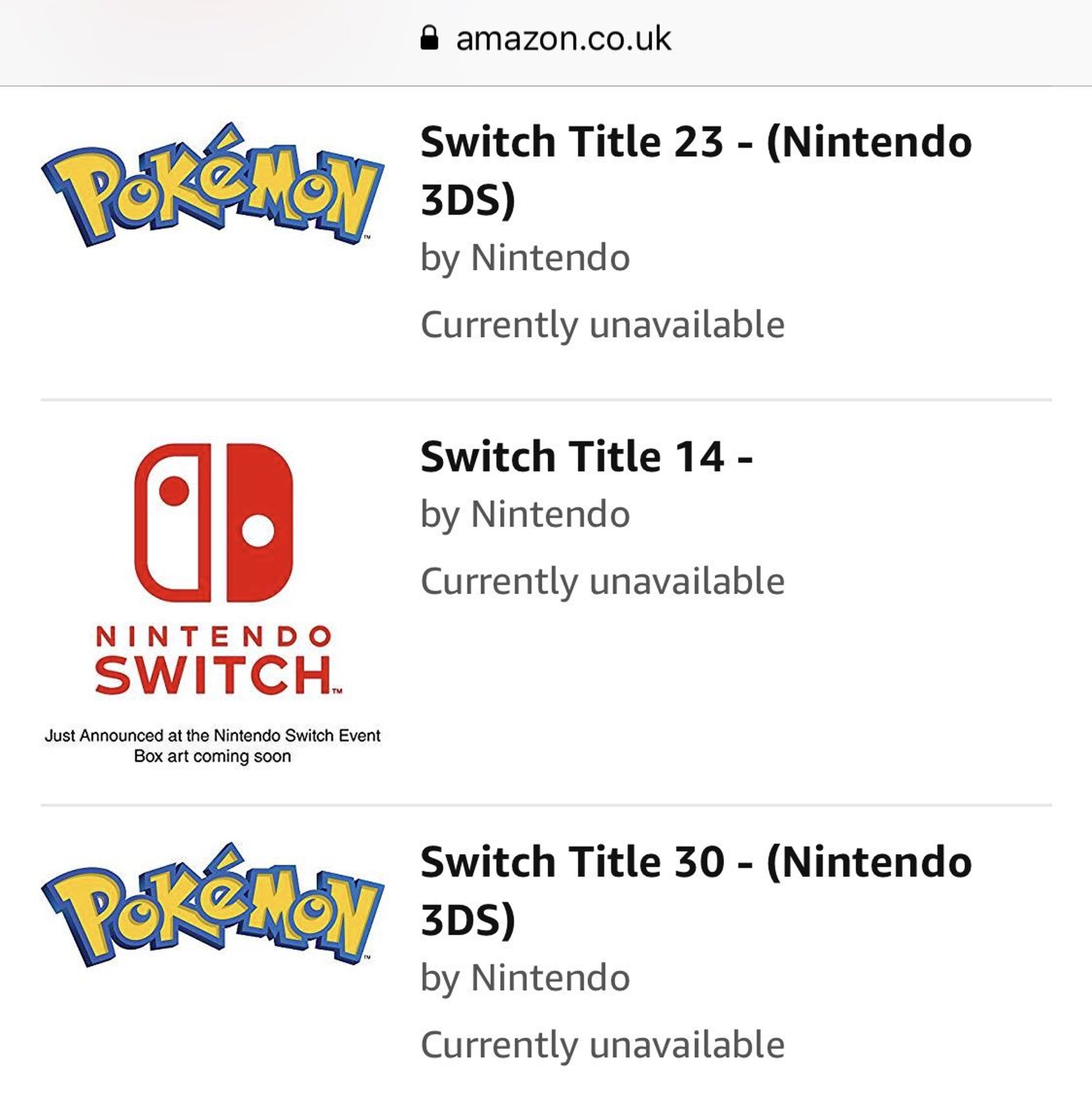 Pokémon 3DS para Switch