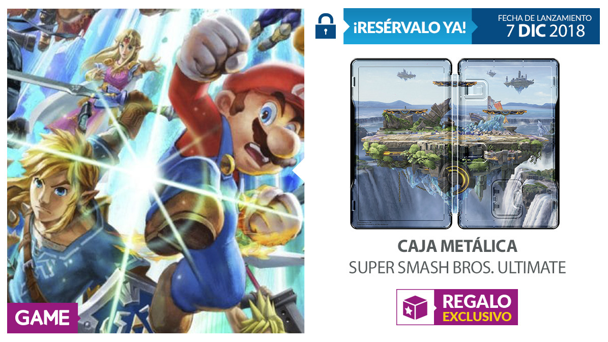 Super Smash Bros. Ultimate en Game super smash, caja metálica,