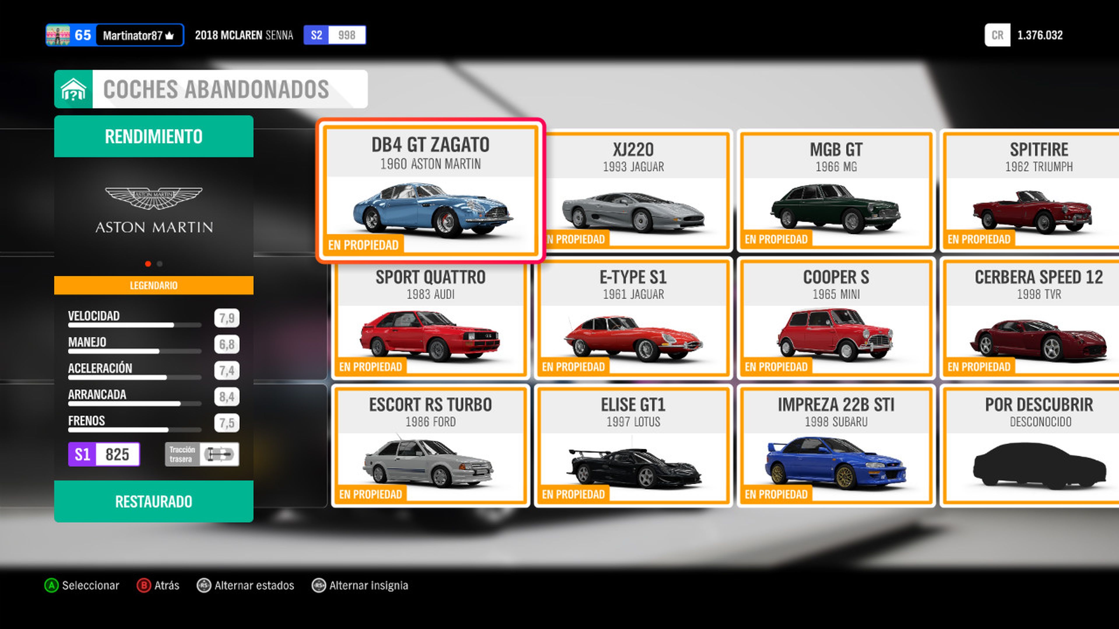 Localización coches Forza Horizon 4