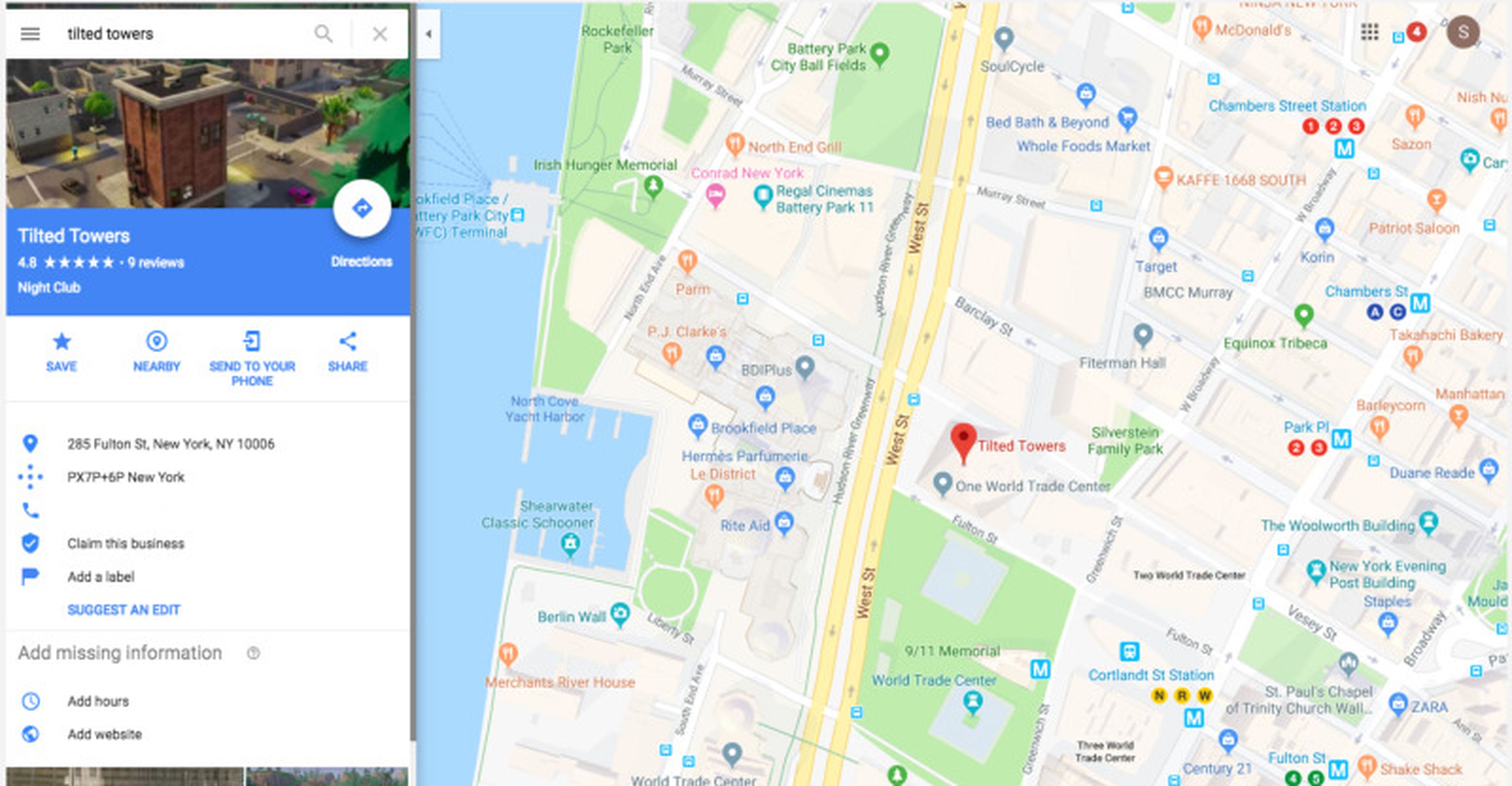 Pisos Picados en Google Maps